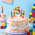MTLEE 9 1-9 5) Pcs Building Block Candles Number Building Block Candle Numeral Birthday Cake Topper Cupcake