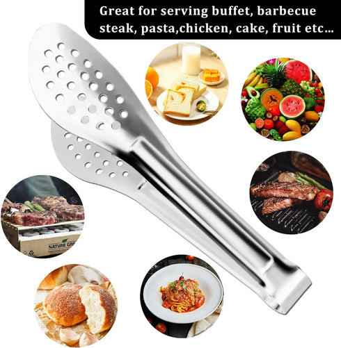 Serving Tongs, Kitchen Tongs, XEVOM Stainless Steel Food Tong, Small Serving Utensils, 12 Inch