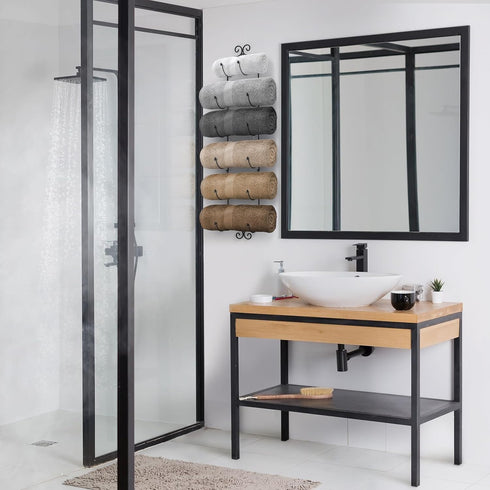 6 Sorbus Towel Rack Wall Mounted Metal Towel Holder for Bathroom Wall, Washcloth, Rolled Bath Towels, Spa, Gym, Camper