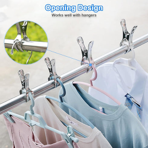 Coideal Beach Towel Chair Clips - 10 Pack Heavy Duty Stainless Steel Pool Cover Clips for Windproof Sunbed Lounge