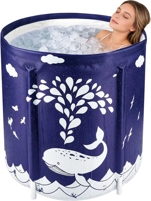 STARBRILLIANT Portable Foldable Bathtub, Collapsible Adult Travel Bath Tub for Camping, Home