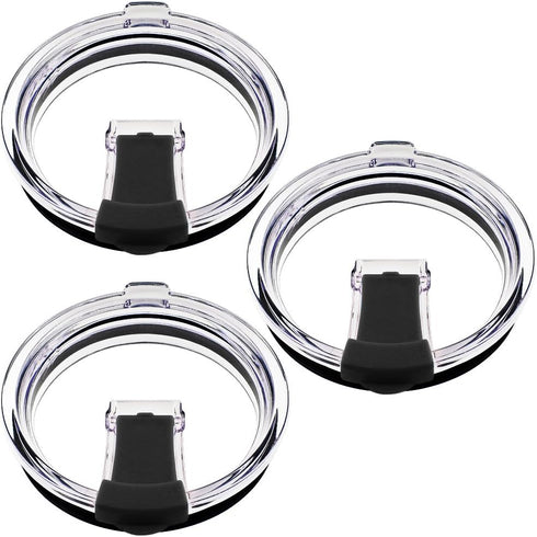 SENHAI 30 oz Tumbler Lids, Fits YETI Rambler, Ozark Trail, Old Style Rtic, 3 Pack, Black