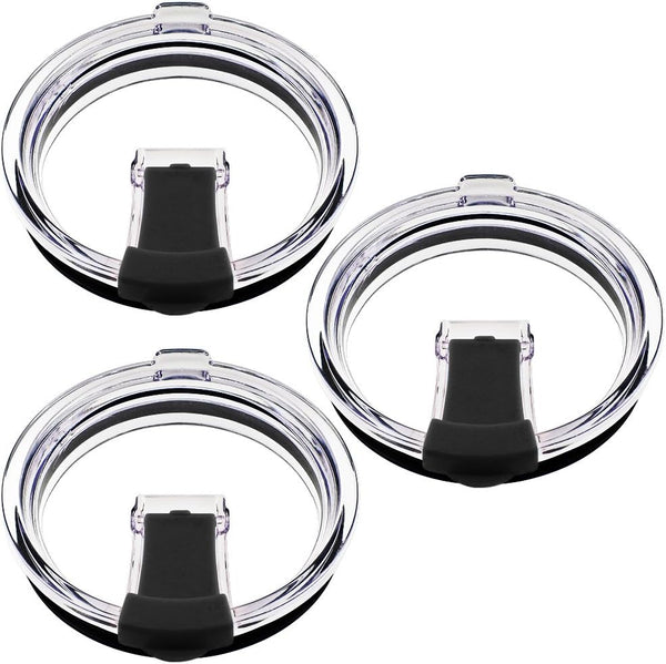 SENHAI 30 oz Tumbler Lids, Fits YETI Rambler, Ozark Trail, Old Style Rtic, 3 Pack, Black
