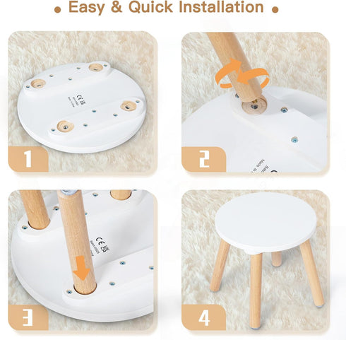 1 Pack 10 Frogprin Wooden Step Stool for Kids, Kids Chairs Perfect Matched Sensory Table, Multi-Purpose Sitting Stool