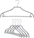 MAWA by Reston Lloyd Silhouette Series Non-Slip Clothes Hanger with Bar & Hook for Pants and Skirts, Set of 5, Silver