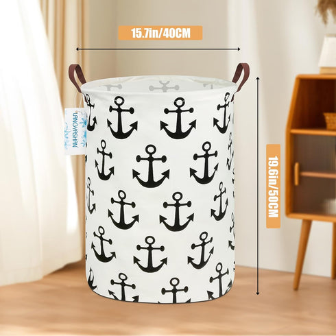LANGYASHAN Laundry Basket Canvas Fabric Collapsible Organizer for Storage Bin Toy Bins Gift Baskets