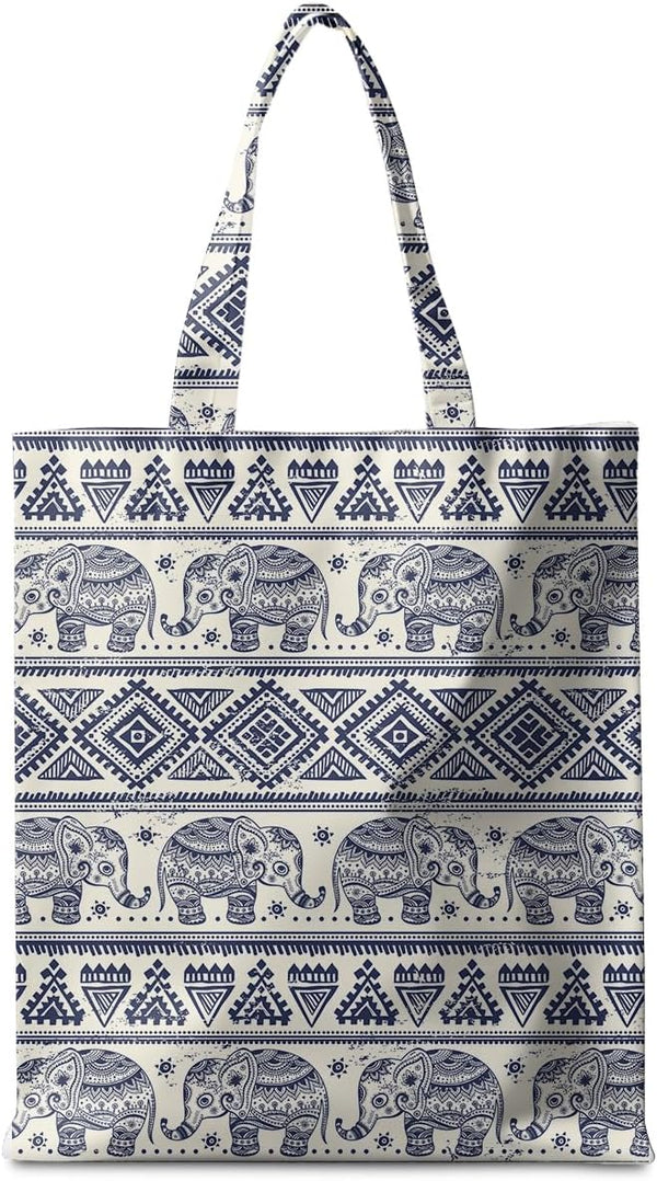 CSHVJ Animal Plant Tote Bag SeaTurtle Butterfly Cat Elephant Gifts Lemon Vegetable Themed
