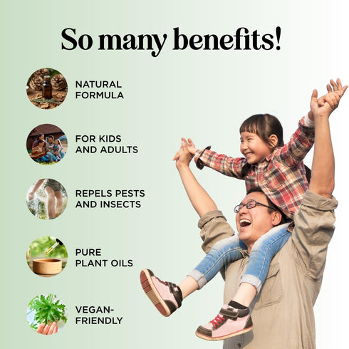 (8 Oz) Natural Bug Repellent Spray for Body - DEET Free Bug Spray for Kids & Adults for Ticks Mosquitoes & Insects