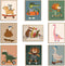 SAMHOU Kids Room Wall Art Set of 9, Funny Cute Cartoon Animal Canvas