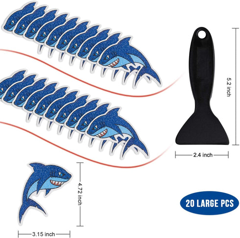 Non Slip Shark Bathtub Stickers, 20 PCS Adhesive Kids Anti Slip Decal Treads for Shower and Bath Tub