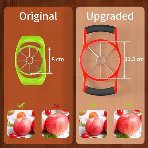 Newness 5.12 Inch Extra Large Apple Slicer, Heavy Duty Cutter for 8 Slices, Stainless Steel Corer - Red