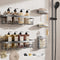 Veken Adhesive Shower Caddy 5-Pack,Heavy Weight Bearing,Large Wall Mounted Shower Shelves Rack,Organizer