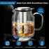 85oz Aquach Glass Teapot with Stainless Steel Removable Infuser, Stovetop & Dishwasher Safe, Ideal for Brewing Loose