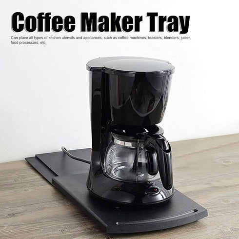 Sliding Coffee Maker Tray, Medium Appliance Rolling Holder for Kitchen Utensils and Appliances