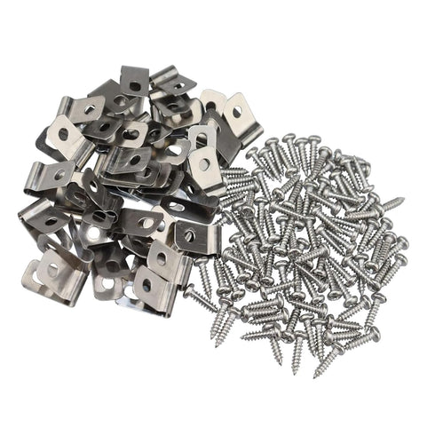 Wire Fence Clips, 100 Pcs Stainless Steel Agricultural Fencing Mounting Clips for 12-16 Gauge Welded Wire