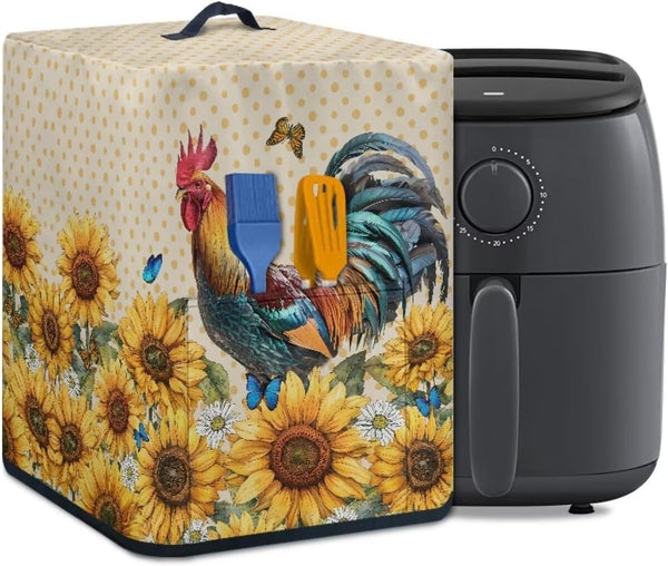 Dust Cover with Pocket for Air Fryer Oven, Protective Dust-Proof Stain Resistant Cover, Easy to Clean, Rooster