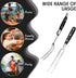 CHENGU 2 Pieces Carving Fork for Meat, 12 Inch Kitchen Stainless Steel Serving Cooking Fork with Wood Handle