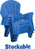 4 Pack Set Little Tikes Kids Garden Chair in Blue, Outdoor Toddler Activity Adirondack Chairs for Picnic, Garden