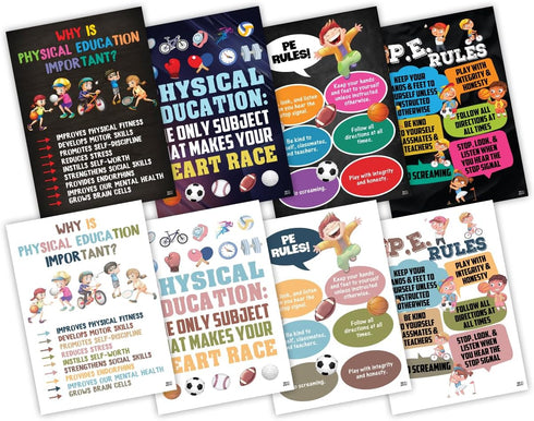 11''x17'' (Set 4 Jinniee Classroom exercise poster Calm Posters and Kids Work Out for Sports Poster Tools collection