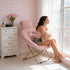 Magshion Saucer Chair with Removable Headrest, Folding Moon Chair for Adults, Oversized Comfy Reading Seat for Bedroom