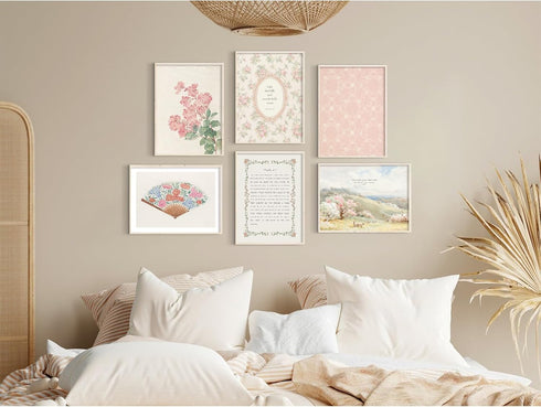 Pouydmi 8x10x6 Inch Christian Nursery Wall Art Bible Verse Canvas Wall Decor Girl Floral Wall Art Aesthetic Scripture