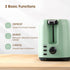 iSiLER 2 Slice Toaster: Compact Bagel Toaster with 1.3" Wide Slot, 7 Shade Settings, Green