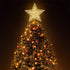 10 Inches LED Christmas Tree Topper, Glitter Gold Hollow Star Treetop, Christmas Ornaments for Tree Decor