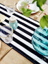 BOXAN Classic Black and White Striped Table Runner - 12'' X 48'' Elegant Cotton Canvas Decor for Wedding Party