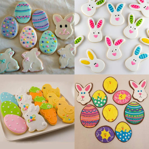 Easter Cookie Cutter Set, 7 Piece - Egg, Carrot, Bunny, Flower, Chick, Bunny Face, and Butterfly
