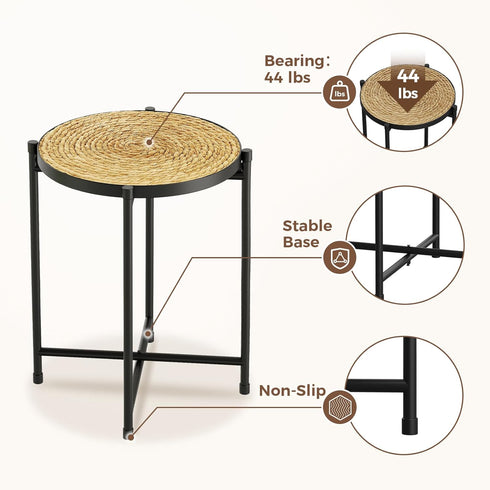 Bamworld Indoor Plant Stand Tall Plant Table Corner Plant Stool Boho Small Plant Holder Single Flower Stand for Large
