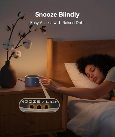 7 0-100% Dimmable, Dreamegg Sound Machine & Alarm Clock - White Noise Machine with Wake-Up Sounds, Night Light, Sound