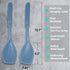 2 Pack Large Silicone Cooking Spoon, Non-Stick Slotted and Solid Spoon set with Deep Bolw- Measurement Mark for Mixing, Serving, Scooping, Scraping, Heat Resistant Kitchen Utensils, Starry Blue