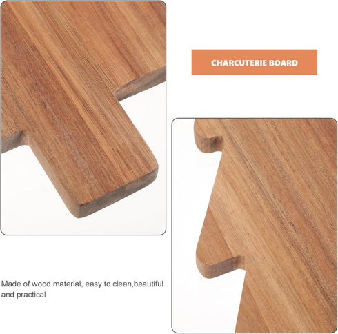 Amosfun Christmas Tree Cutting Board, Acacia Kitchen Cutting Chopping Board, Wooden Serving Tray for Cheese