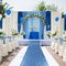 ShiDianYi Blue Aisle Runner for Wedding, 15FTx2FT Modern Baby Blue Glitter/Sequin Mesh Fabric Wedding Rug Runner