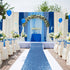 ShiDianYi Blue Aisle Runner for Wedding, 15FTx2FT Modern Baby Blue Glitter/Sequin Mesh Fabric Wedding Rug Runner