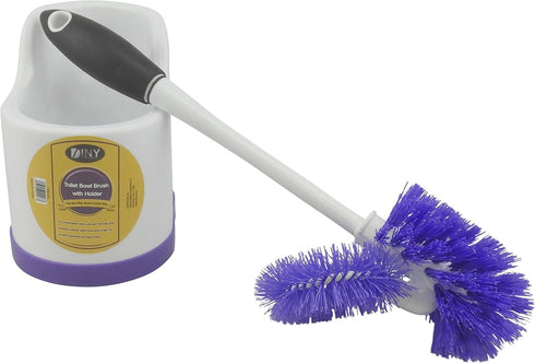 Home Products Toilet Bowl Cleaning System with Brush, Rim Cleaner, and Holder Set - Bathroom Storage Caddy