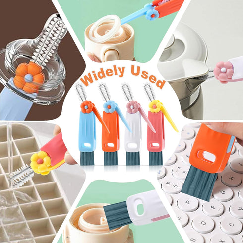 vvuvnem 3 1 Set, 4 in Cup Lid Cleaning Brush, Gap Cleaner Brushs - Home Kitchen Multifunctional Bottle Cleaning Brush