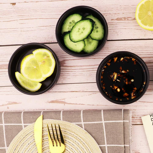3.5" Ceramic Side Dish Set of 4 - Small Porcelain Soy Dipping Sauce Dishes for Serving