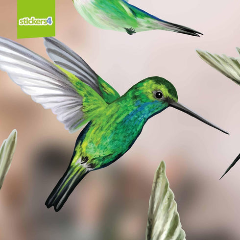 12-Pack Hummingbird Window Clings, Double-Sided Colorful Decals for Bird Strike Prevention