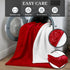 50'' 80'' 3 44oz Tisancy Red Waterproof Bed Blanket, Twin Size x Double Side Leakproof Reversible Sherpa Flannel Fleece