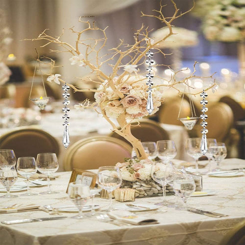 HOHIYA 30pc Hanging Crystals for Centerpieces, Acrylic Chandelier Garland Beads for Wedding Party