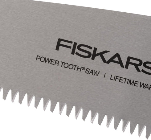 15 Fiskars PowerTooth D-Handle Saw with Razor-Sharp Stainless Steel blade, Ergonomic SoftGrip Handle for Comfort