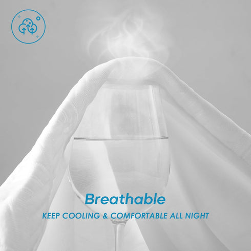 Cozymaker Queen Size 100% Waterproof Mattress Protector, Cooling Mattress Pad Cover, 3D Air Fabric