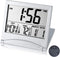 Digital Travel Alarm Clock, Battery Operated, Portable Large Number Display with Temperature, Silver