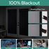 HOMEIDEAS 100% Blackout French Door Curtains, Privacy Door Curtains for Door Window, 26 X 40 Inch Room Darkening Curtains, Thermal Insulated Door Window Shades for Bedroom, (1 Panel, Light Grey)