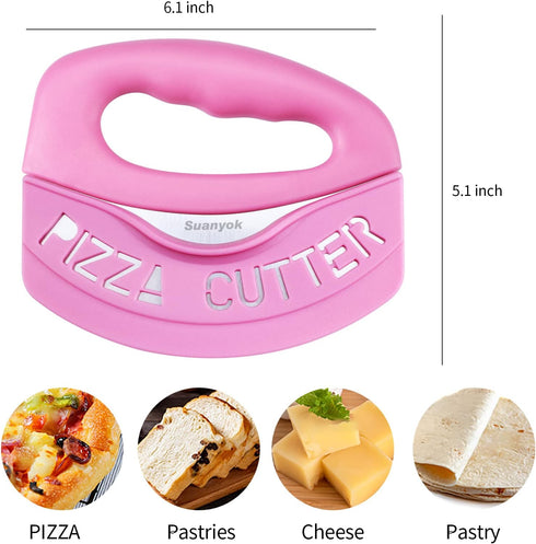 Premium Pizza Cutter Food Chopper, Super Sharp Stainless Steel Rocker Slicer with Protective Sheath, Dishwasher Safe