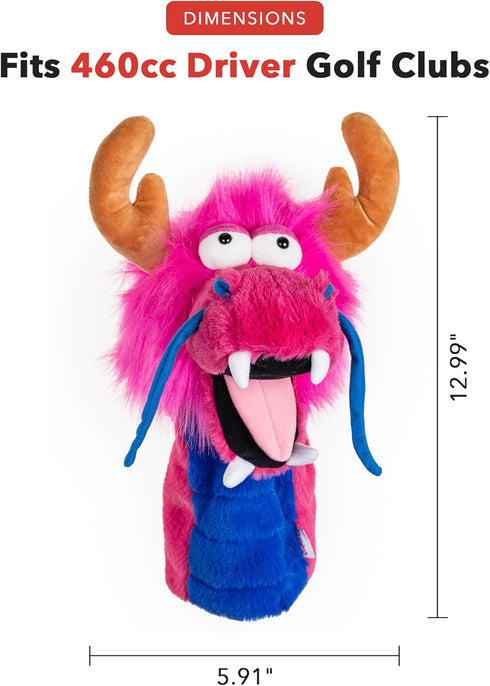 Daphne's Headcovers Pink Dragon Driver Headcover - Premium Funny Golf Club Covers - Stylish Protection for Your Clubs