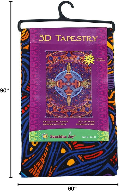 3D 60x90 Inches 3D Sunshine Joy Magic Mushroom Tapestry Tablecloth Wall Art Beach Sheet Huge - Amazing Effects