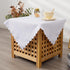 Small Square White Tablecloth 24 x 24 Inch Polyester Fabric Washable Table