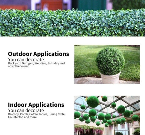 OOKi-Artificial Boxwood Ball Topiary Lifelike Plants, Half Round Topiary for Home Garden, Front Patio, Indoor/Outdoor